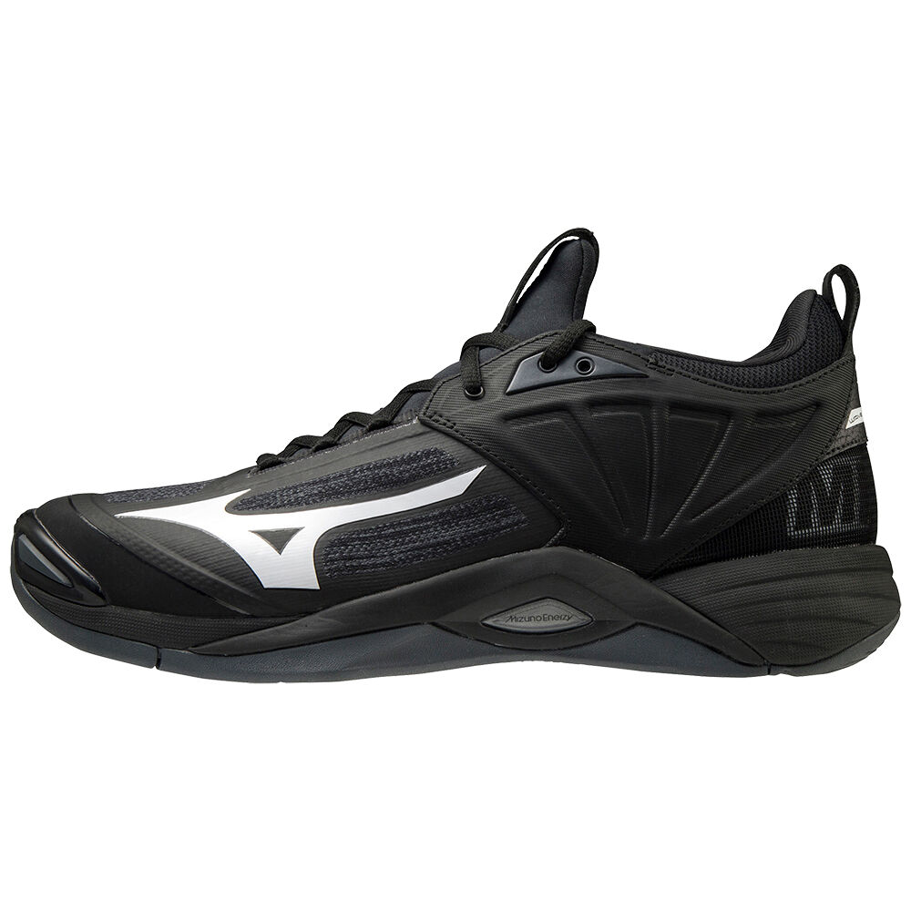 Mens Mizuno Wave Momentum 2 Volleyball Shoes Black/White Philippines (VREXGJ531)